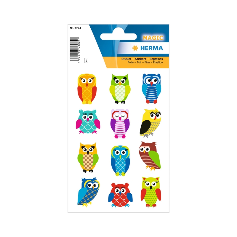 Herma Самозалепващи се етикети Бухали, глитер, 1 листна ниска цена с бърза доставка - BestPC.BG