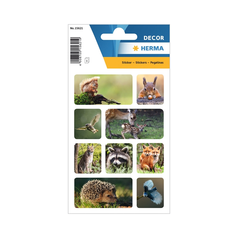 Herma Самозалепващи се етикети Диви животни, 3 листана ниска цена с бърза доставка - BestPC.BG