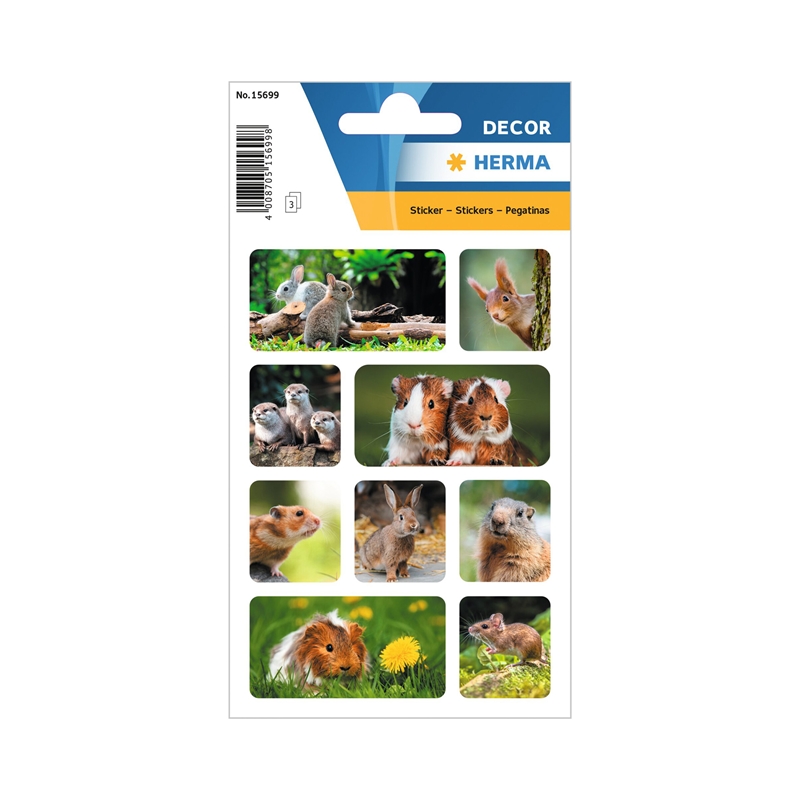 Herma Самозалепващи се етикети Пухкави гризачи, 3 листана ниска цена с бърза доставка - BestPC.BG