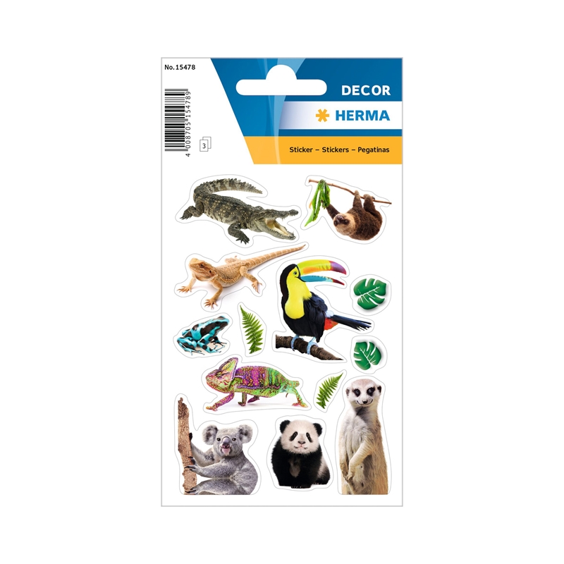 Herma Самозалепващи се етикети Екзотични животни, 3 листана ниска цена с бърза доставка - BestPC.BG