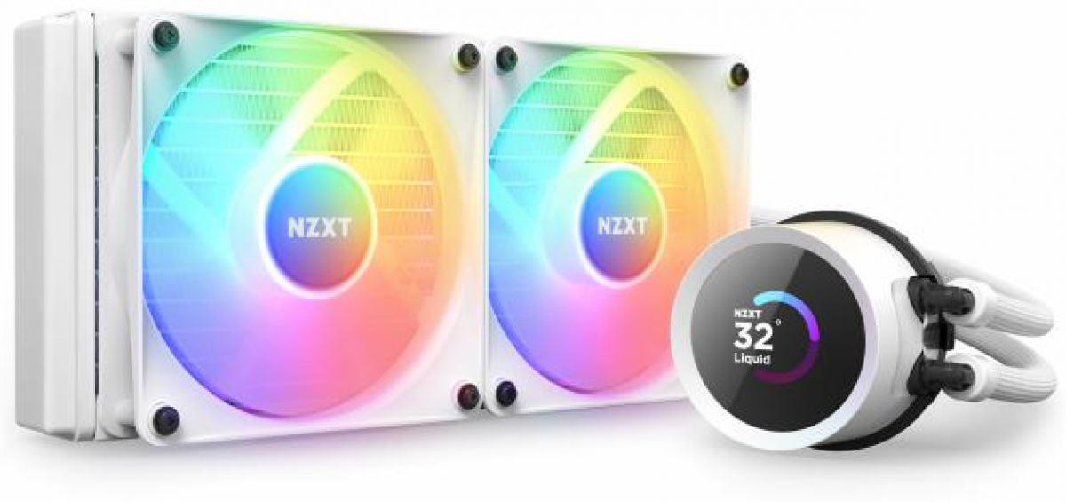 Водно охлаждане NZXT Kraken 240 RGB White, LCD Displayна ниска цена с бърза доставка - BestPC.BG