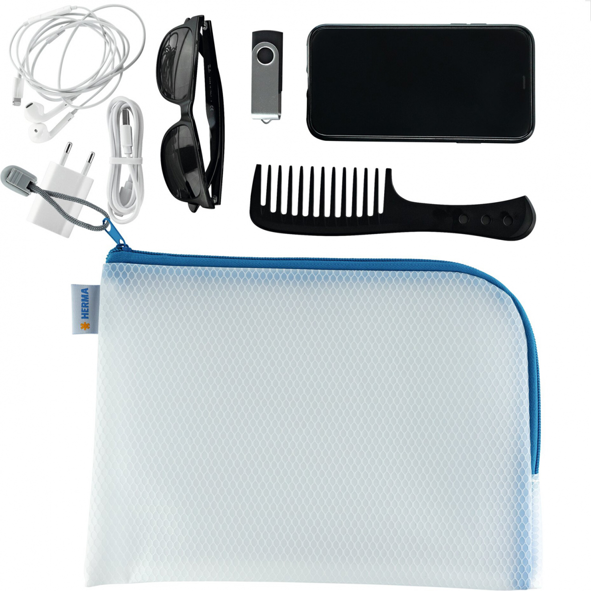 Herma Папка Universal, A5, с цип, синяна ниска цена с бърза доставка - BestPC.BG