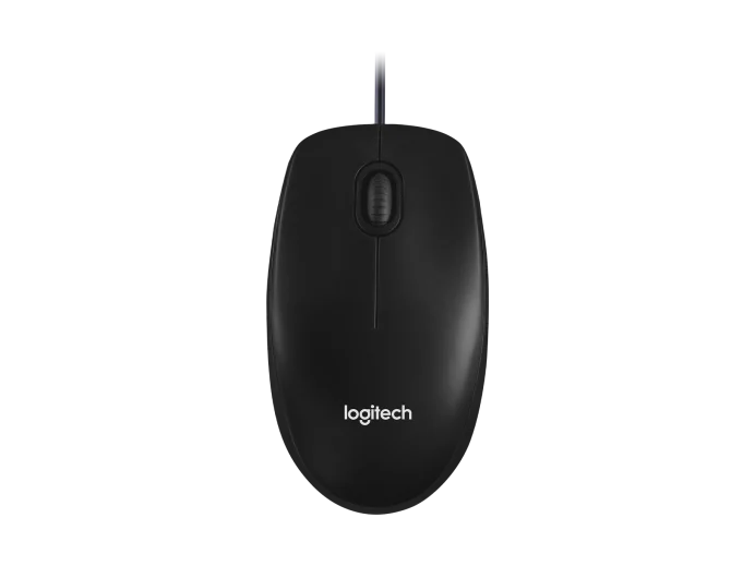 Мишка Logitech M100, с кабел, оптиччн сензор, 3 бутона, черен цвятна ниска цена с бърза доставка - BestPC.BG