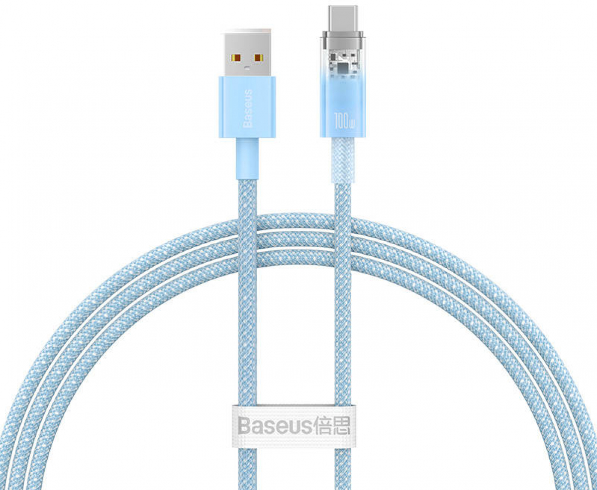 Кабел Baseus Explorer USB към USB-C 100W 2м CATS010503 - синна ниска цена с бърза доставка - BestPC.BG