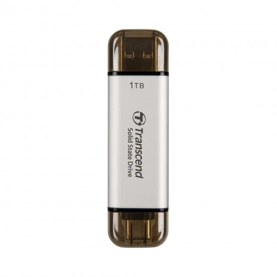 SSD външен Transcend 1TB, External SSD, ESD310S, USB 10Gbps, Type C-A, Silverна ниска цена с бърза доставка - BestPC.BG