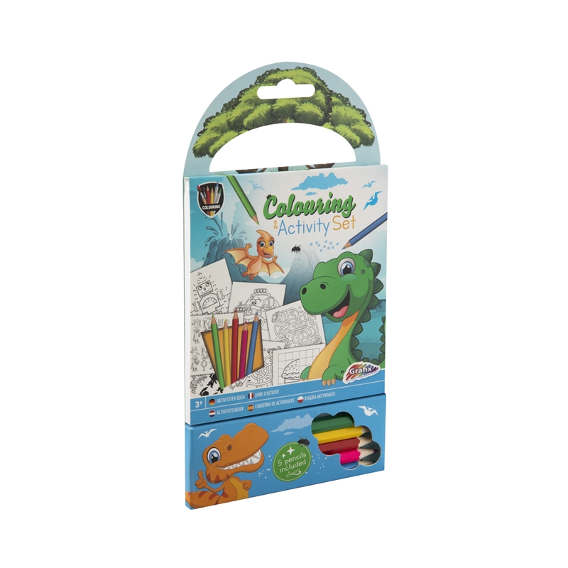 Moxy Книжка за оцветяване и дейности Динозавър, с 5 моливана ниска цена с бърза доставка - BestPC.BG
