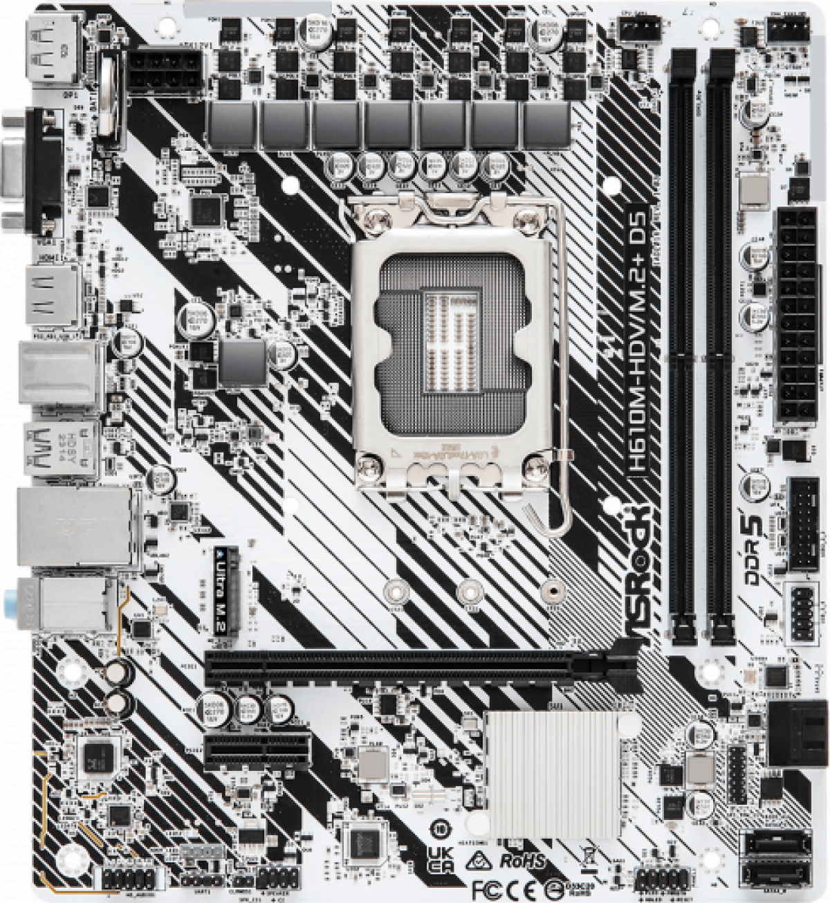 Дънна платка ASRock H610M-HDV-M.2+ D5 LGA1700на ниска цена с бърза доставка - BestPC.BG