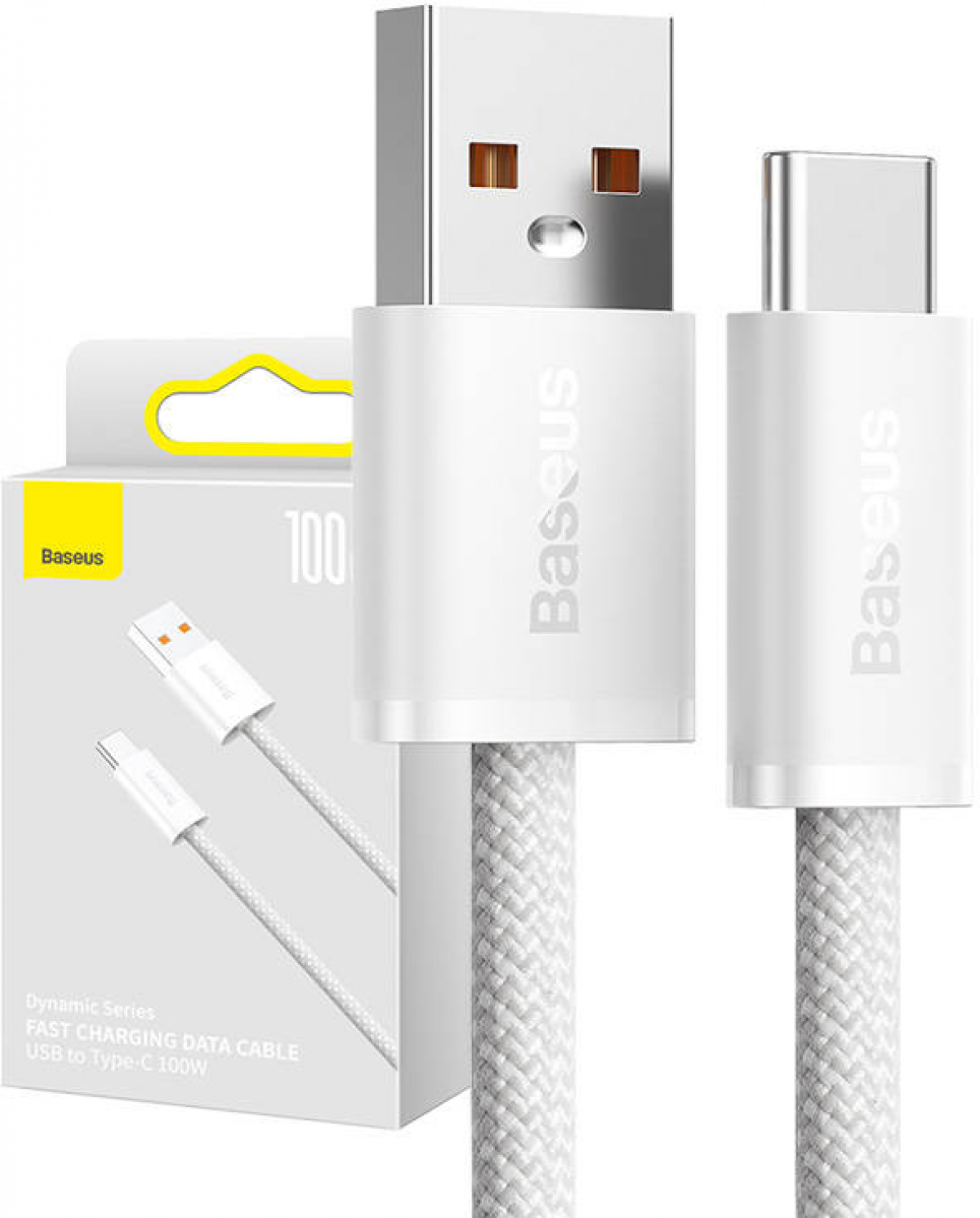 Кабел Baseus Dynamic Series кабел USB към USB-C 100W 2м CALD000702 - бялна ниска цена с бърза доставка - BestPC.BG