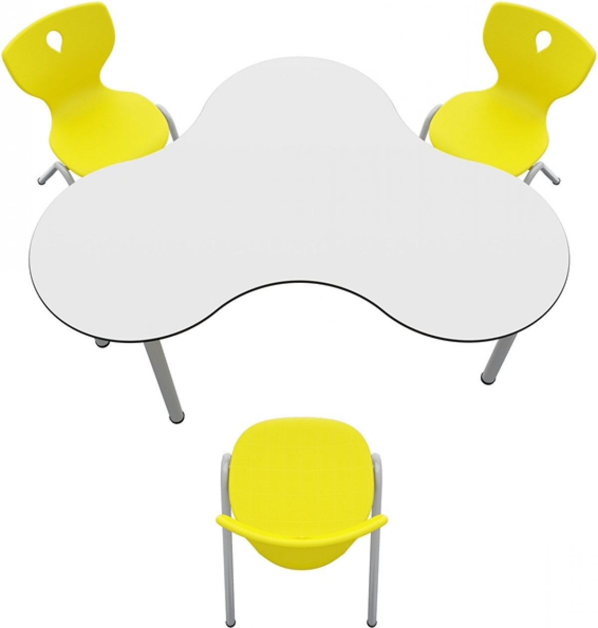 Ученическа маса RFG Puzzle, бял HPL плот, височина 68 cm, от I до IV клас, метални кракана ниска цена с бърза доставка - BestPC.BG