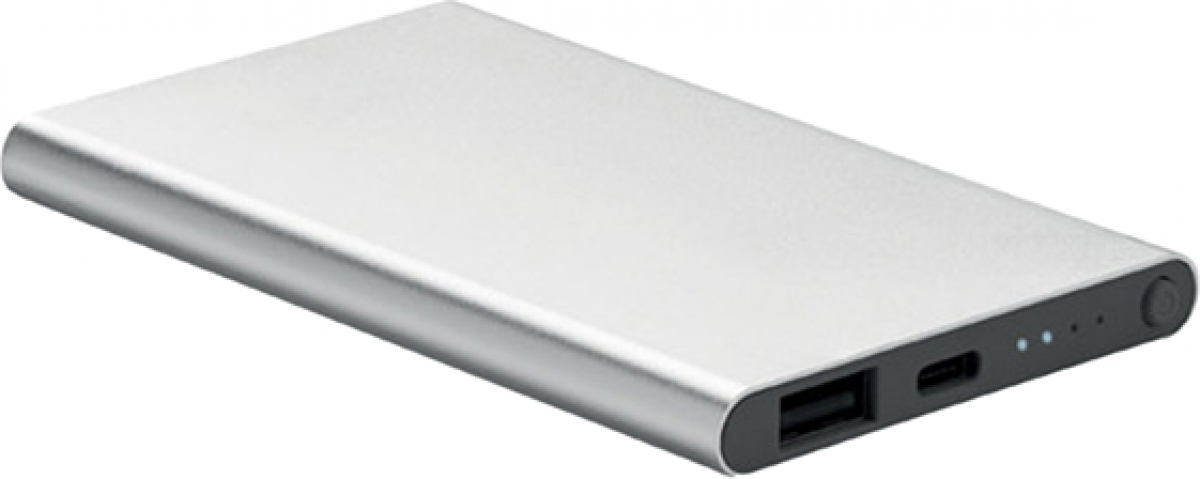 Външна батерия More Than Gifts Мобилна батерия Powerflat C, USB Type-C, 4000 mAh, сребристана ниска цена с бърза доставка - BestPC.BG