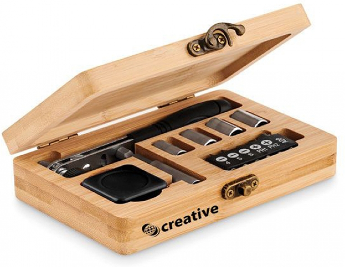 Инструмент/Тестер More Than Gifts Комплект инструменти Furobam, в кутия от бамбук, 13 частина ниска цена с бърза доставка - BestPC.BG