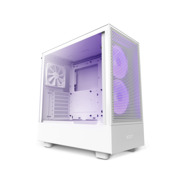 Кутия NZXT H5 Flow RGB Matte White, Mid-Towerна ниска цена с бърза доставка - BestPC.BG
