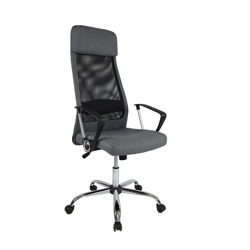 Директорски стол Roby, дамаска и меш, Tilt механизъм, до 130 kg, сивна ниска цена с бърза доставка - BestPC.BG