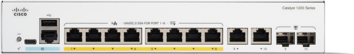 Комутатор/Суич Cisco Catalyst 1200 8-port GE, PoE, Ext PS, 2x1G Comboна ниска цена с бърза доставка - BestPC.BG