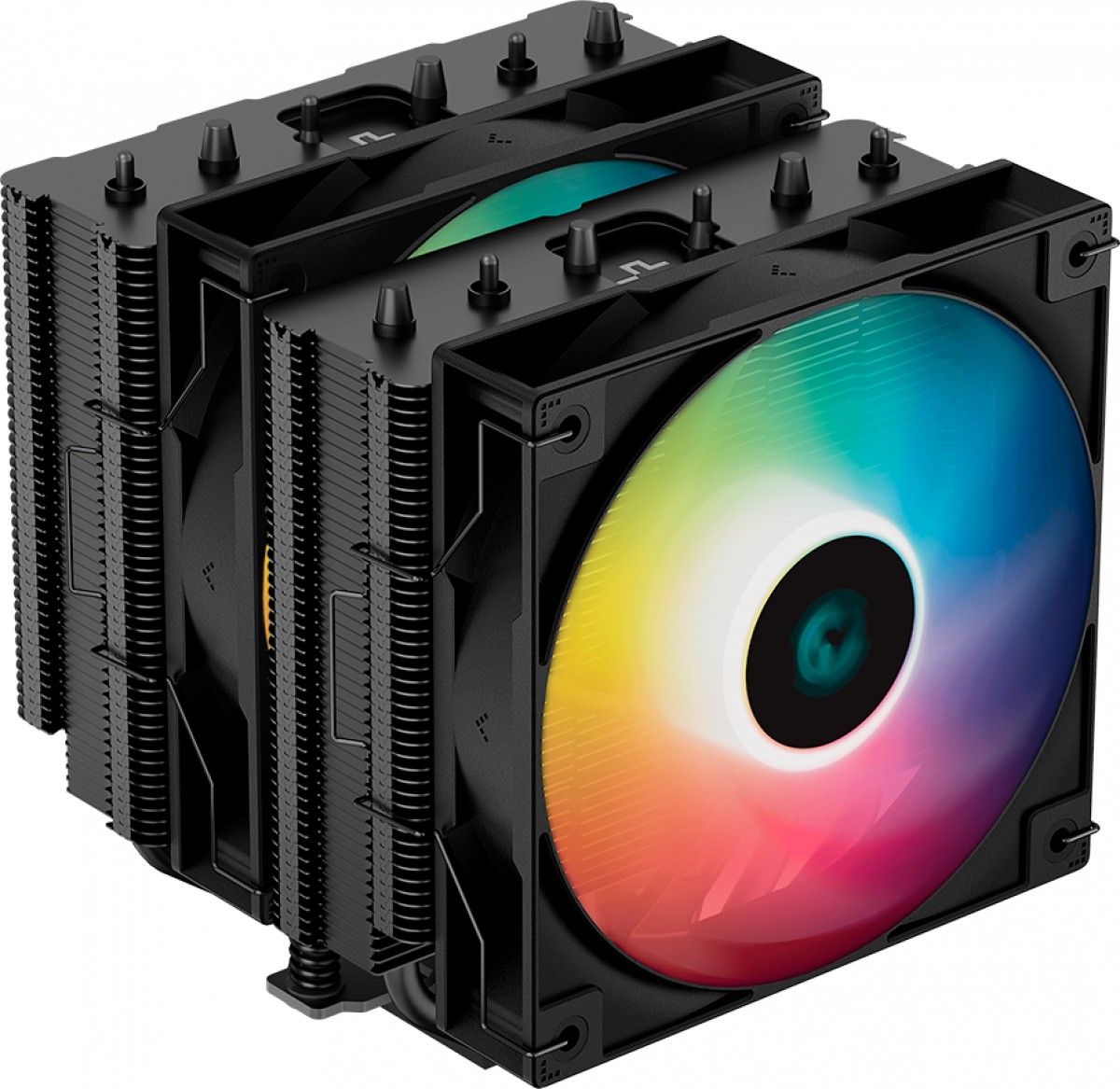 Охладител за процесор DeepCool AG620 BK ARGB, CPU Air Cooler, 2x120mm ARGB PWM Fanна ниска цена с бърза доставка - BestPC.BG