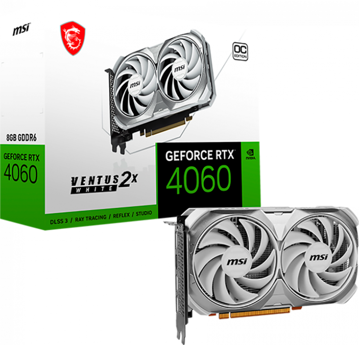 Видеокарта MSI GeForce RTX 4060 Ventus 2X White OC, 8GB GDDR6, 128 bit, 3x DP 1.4a, 1x HDMI 2.1aна ниска цена с бърза доставка - BestPC.BG
