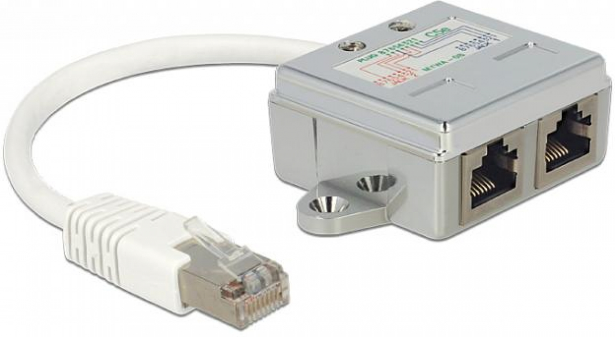 Мрежов аксесоар Адаптер DeLock Port Doubler, 1 x RJ45 plug - 2 x RJ45 jack (2 x Ethernet)на ниска цена с бърза доставка - BestPC.BG