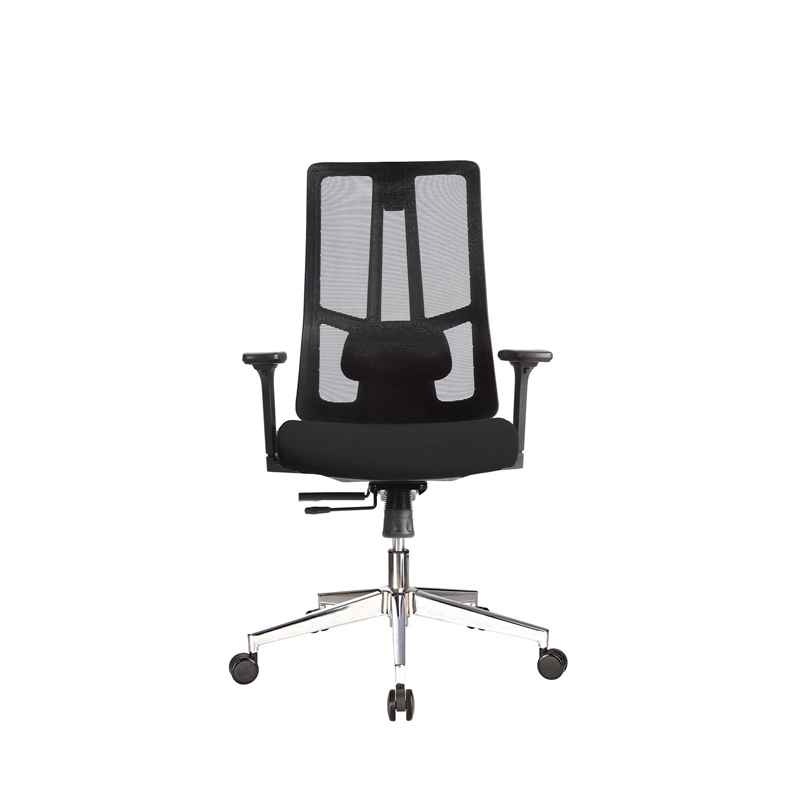 Ергономичен стол RFG Artur W, дамаска и меш, до 150 kg, черна седалка, черна облегалкана ниска цена с бърза доставка - BestPC.BG