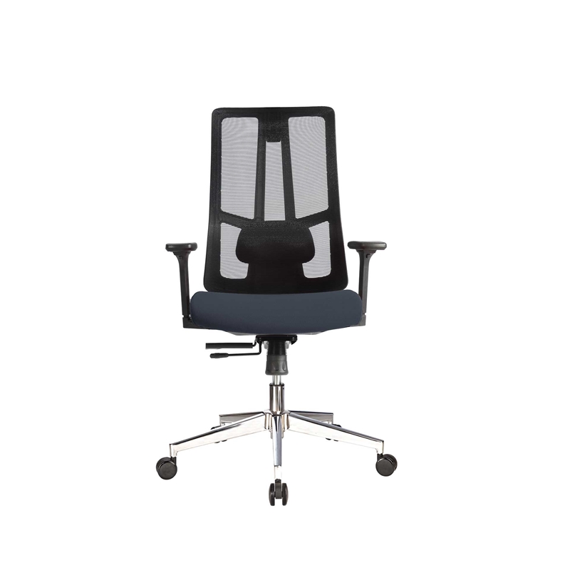 Ергономичен стол RFG Artur W, дамаска и меш, до 150 kg, тъмносива седалка, черна облегалкана ниска цена с бърза доставка - BestPC.BG