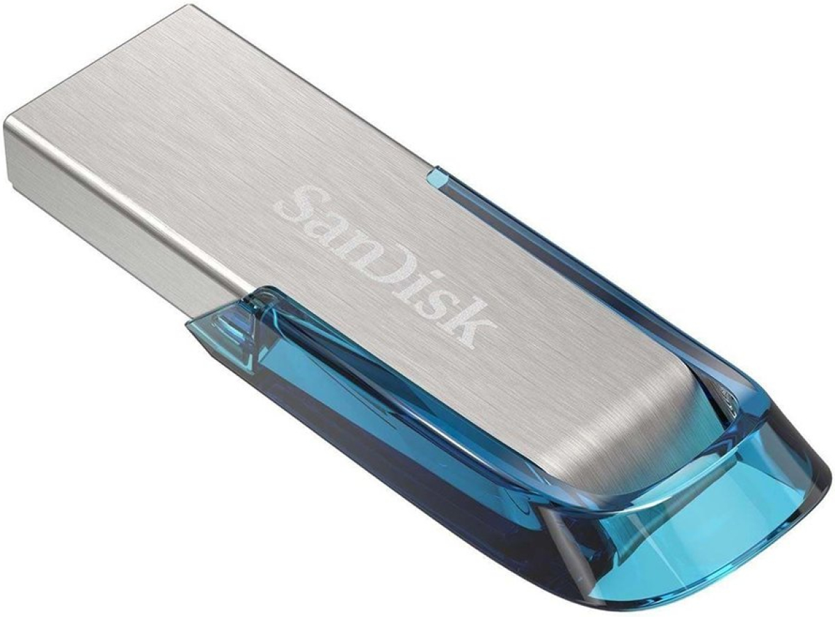 SANDISK Ultra Flair 128GB, USB 3.0, 150MB-s read - Tropical Blueна ниска цена с бърза доставка - BestPC.BG
