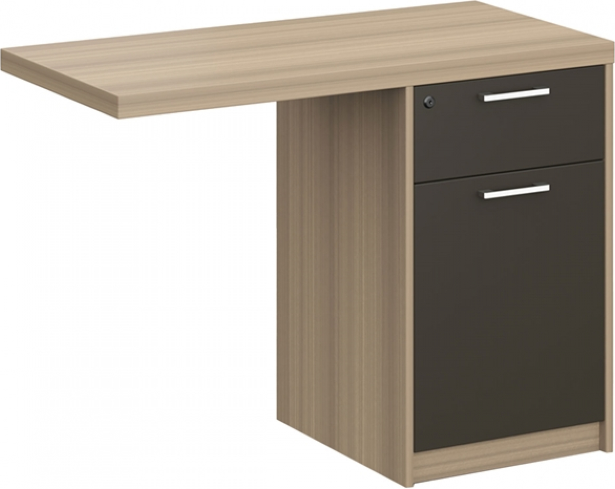 Помощен плот с контейнер RFG Milano, 1000 х 480 х 750 mm, ПДЧ, светъл дъб и сивона ниска цена с бърза доставка - BestPC.BG