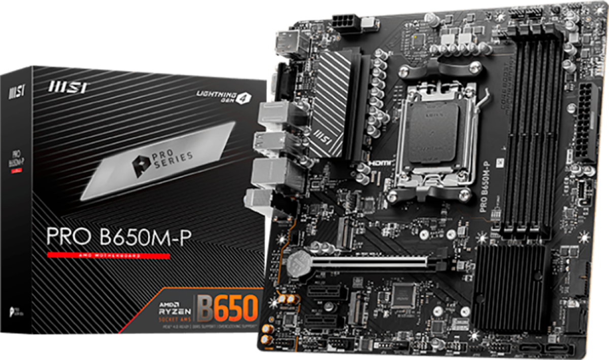 Дънна платка MSI PRO B650M-P, ATX, AM5. 4x DDR5, 2x USB 3.2 Gen 1, 4x USB 2.0, 1x HDMI, 1x DPна ниска цена с бърза доставка - BestPC.BG