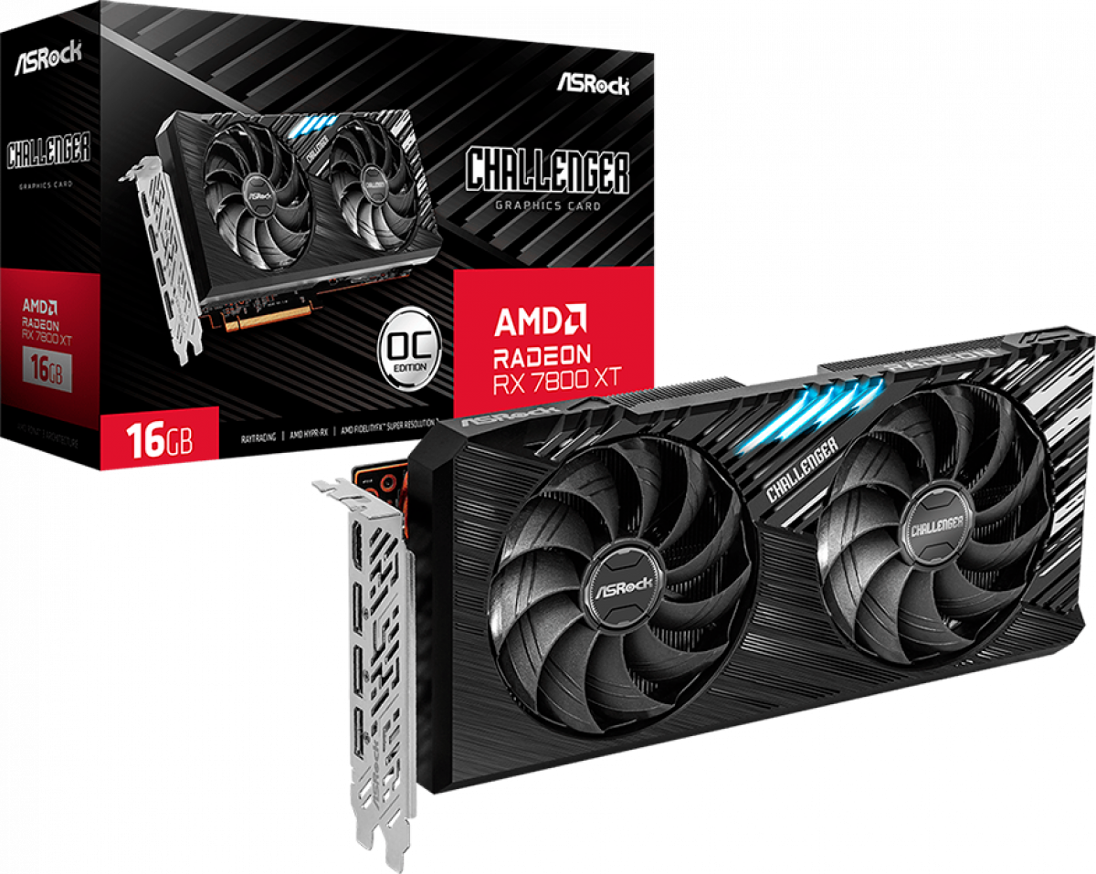 Видеокарта Asrock AMD Radeon RX7800XT Challenger OC, 16GB GDDR6, 256-bit, 3x DP 2.1, HDMI 2.1на ниска цена с бърза доставка - BestPC.BG