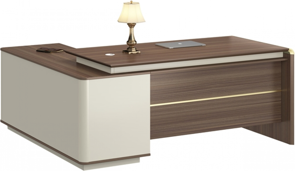 Бюро RFG Lisabon, с шкаф, 1800 х 1650 х 760 mm, дъб и сивона ниска цена с бърза доставка - BestPC.BG