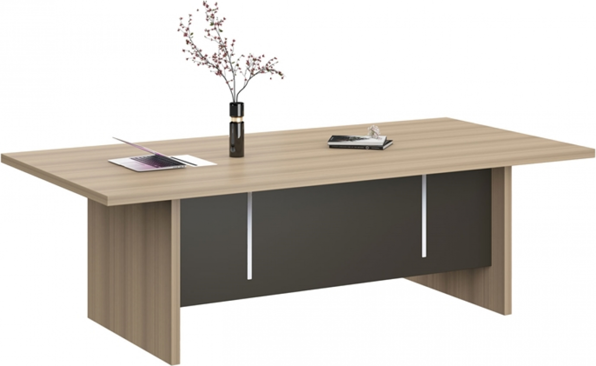 Бюро Работно RFG Заседателна маса Milano, 2400 х 1200 х 750 mm, светъл дъб и сивона ниска цена с бърза доставка - BestPC.BG