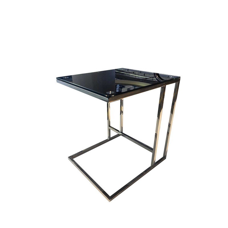 Ниска маса RFG Slido, 400 х 450 х 500 mm, правоъгълен стъклен плот, чернана ниска цена с бърза доставка - BestPC.BG