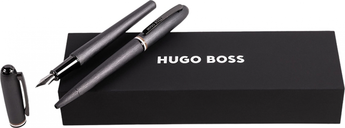 Hugo Boss Комплект химикалка и писалка Contour Iconic, в кутия, тъмносивина ниска цена с бърза доставка - BestPC.BG