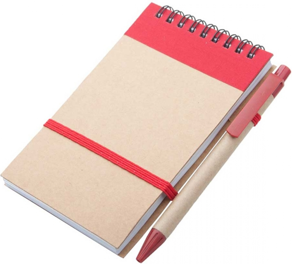 Комплект Atina, тефтер със спирала и химикалка, А6, червенина ниска цена с бърза доставка - BestPC.BG