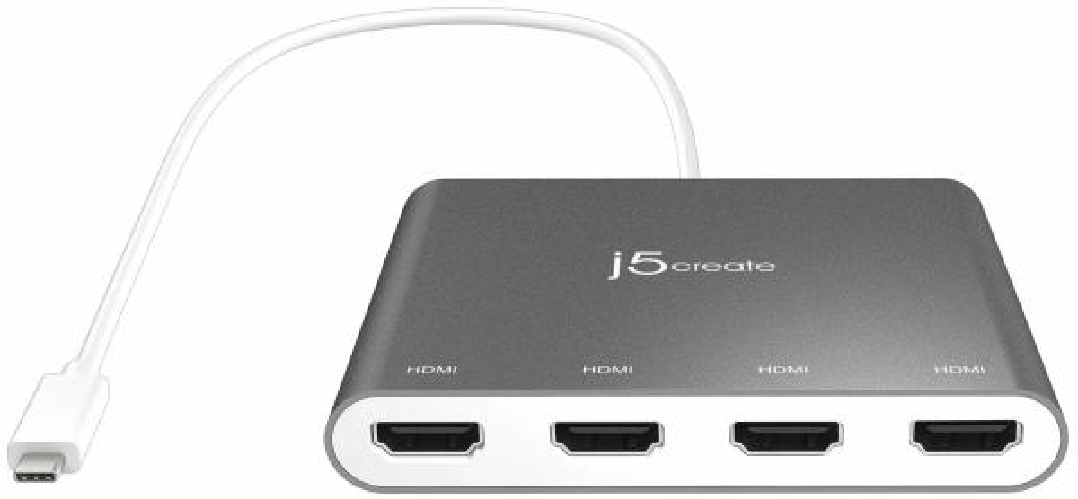 Адаптер j5create JCA366, За 4 монитора, USB-C - 4 x HDMIна ниска цена с бърза доставка - BestPC.BG