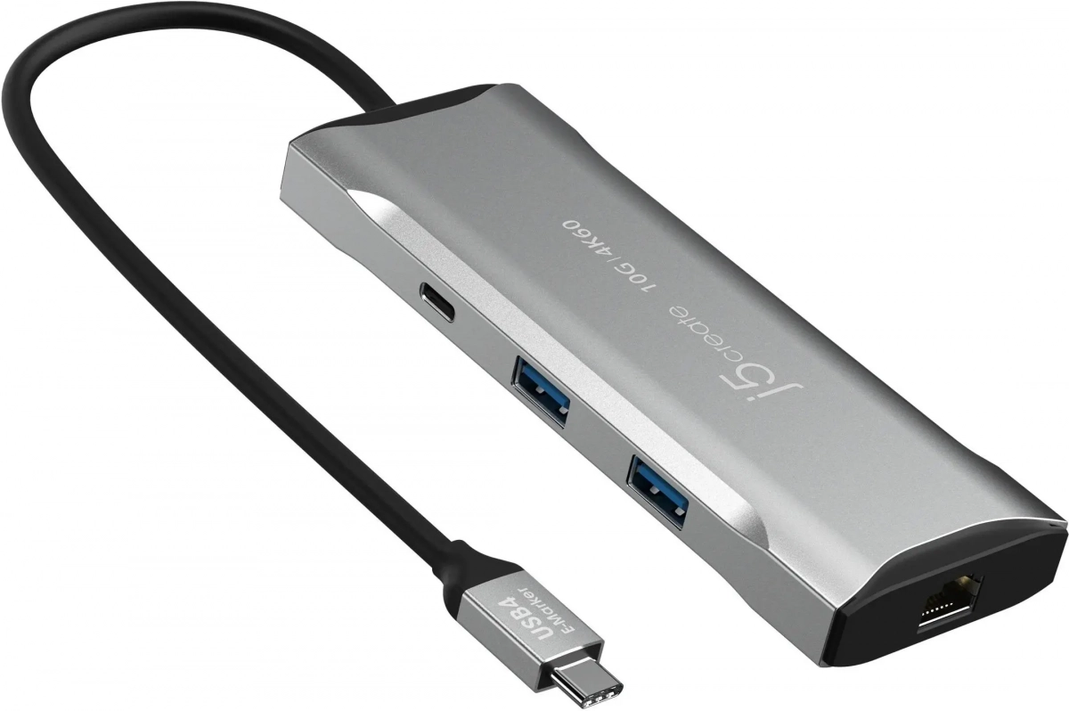 8-портов хъб j5create Mini , Dock JCD393, USB-C E-Mark, USB, HDMI, Ethernet, SDна ниска цена с бърза доставка - BestPC.BG