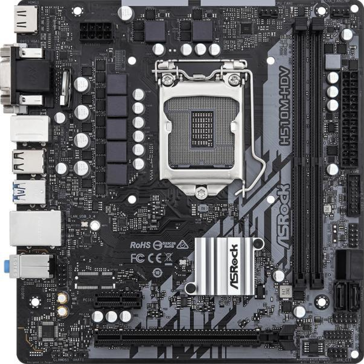 Дънна платка ASRock H510M-HDV-M.2 SE, LGA1200, DDR4, mATXна ниска цена с бърза доставка - BestPC.BG