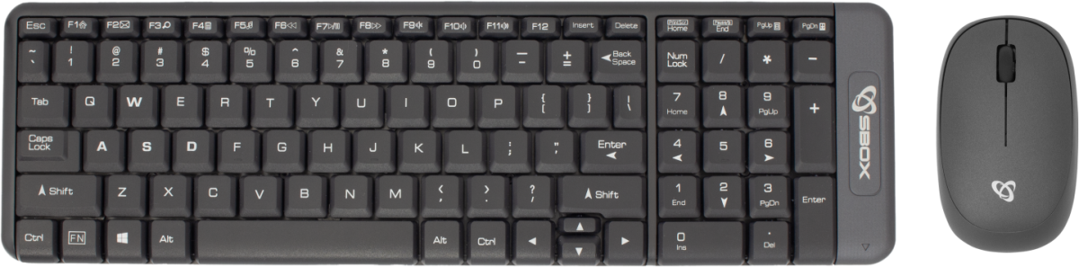 SBOX WKM-22, Комплект клавиатура + мишка, безжични, Wireless, черенна ниска цена с бърза доставка - BestPC.BG