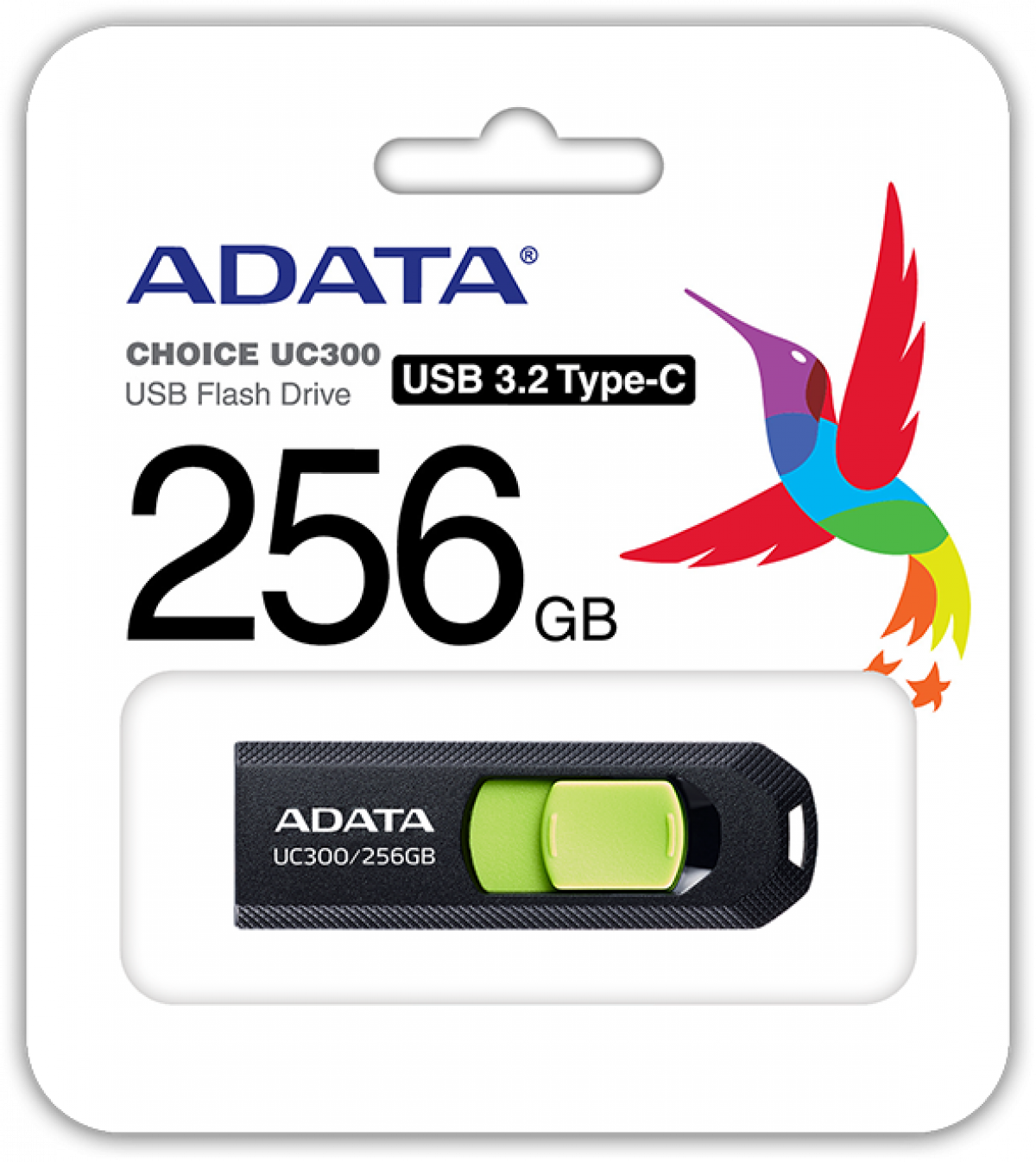 USB флаш памет 256GB TYPE-C UC300 ADATA BK-GNна ниска цена с бърза доставка - BestPC.BG
