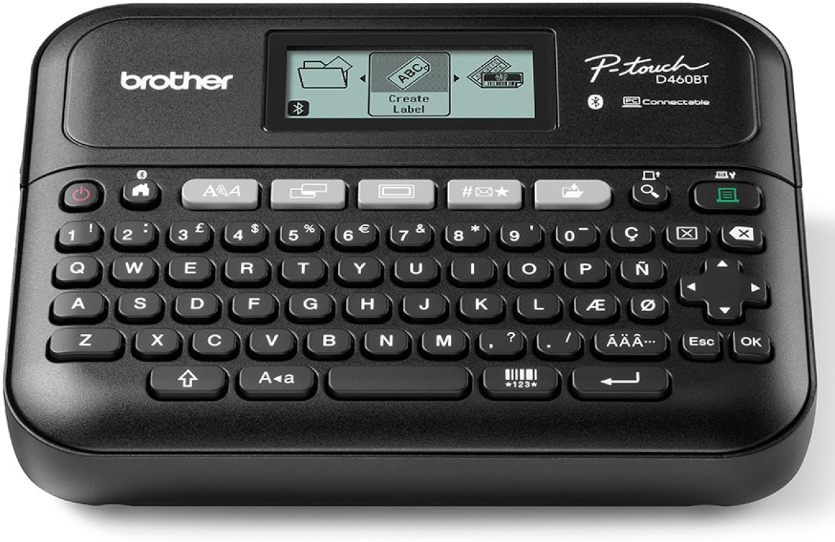 Етикетен принтер Brother PT-D460BTVP,етикетен принтер, 18мм лента, 180 х 180 dpi, графичен дисплейна ниска цена с бърза доставка - BestPC.BG