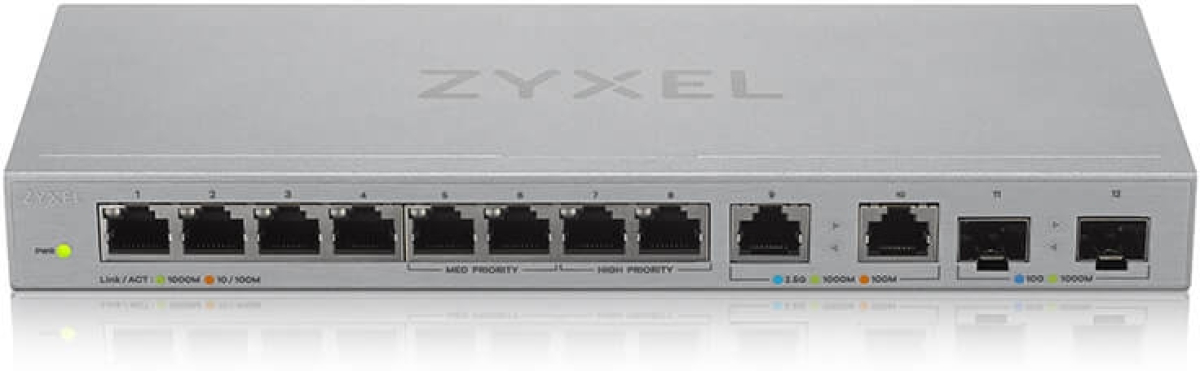 Комутатор/Суич ZyXEL XGS1010-12 v2, 12-Port Gigabit Unmanaged Switch with 8-Port 1G + 2-Port 2.5G + 2-Port SFP+на ниска цена с бърза доставка - BestPC.BG