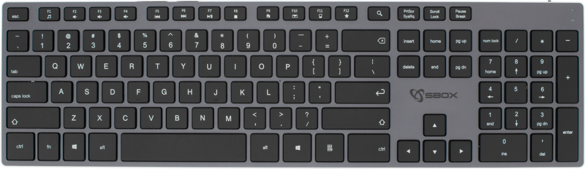 SBOX WK-131 :: Безжична клавиатура, 2.4 GHz Wireless, метална, чернана ниска цена с бърза доставка - BestPC.BG
