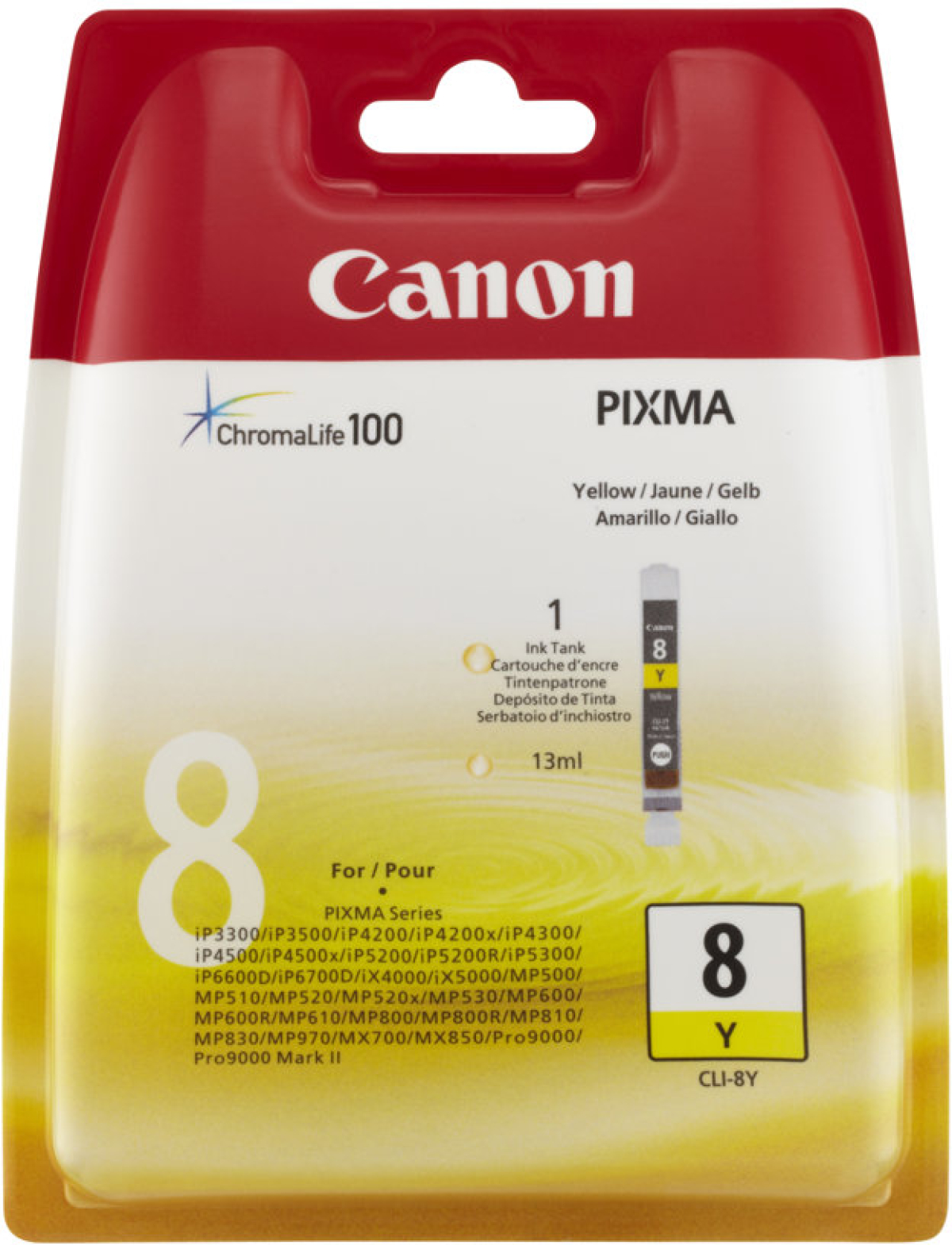 Касета с мастило CANON CLI-8Y ink cartridge yellow standard capacity 13ml 1-packна ниска цена с бърза доставка - BestPC.BG
