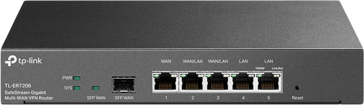 Рутер/Маршрутизатор TP-Link ER7206, 1x SFP, 10/100/100, VPN, WAN - 1 Gbps, 128 MB, 512 MB RAMна ниска цена с бърза доставка - BestPC.BG