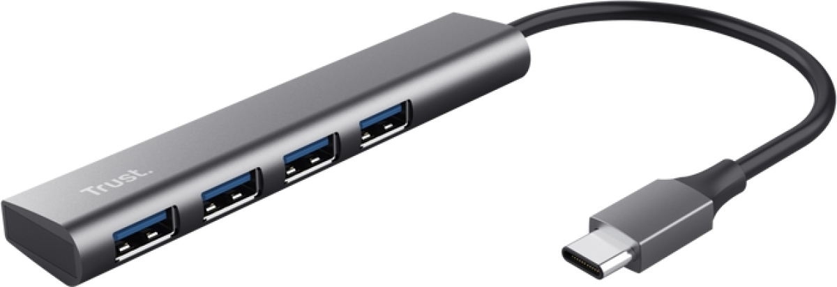 USB Хъб TRUST Halyx 4-PORT USB-C HUBна ниска цена с бърза доставка - BestPC.BG