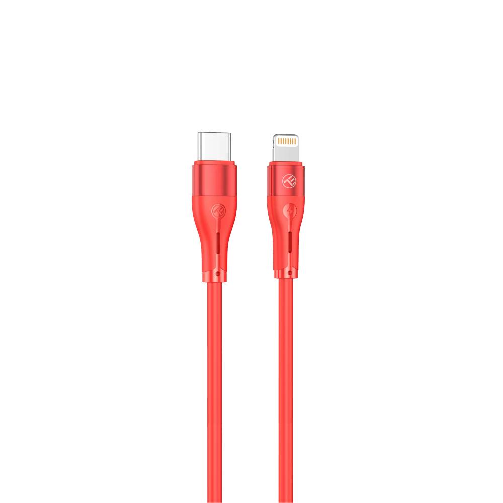 Tellur Silicone кабел за данни, Type-C - Lightning Cable, 1м, червенна ниска цена с бърза доставка - BestPC.BG