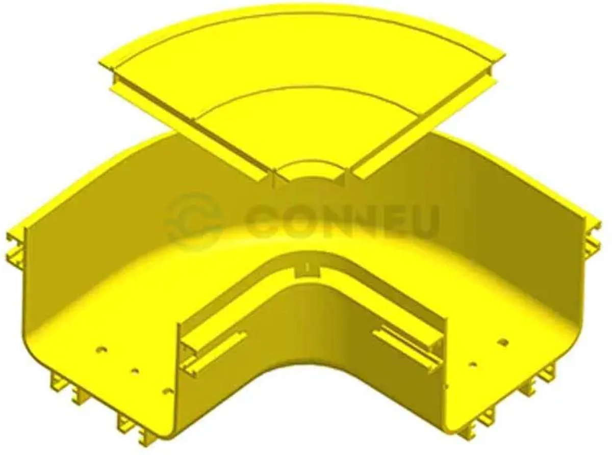 Елемент Капак за хоризонтален ъгъл за жълта кабелна скара 120 мм Conneu Fiber Racewayна ниска цена с бърза доставка - BestPC.BG
