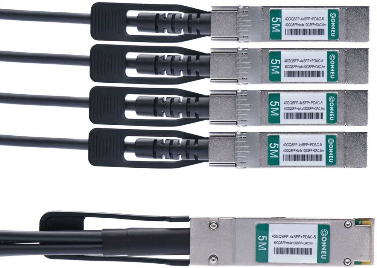 SFP Модул Хибриден кабел 40G QSFP+ към 4x10G SFP+ DAC — 5 метрана ниска цена с бърза доставка - BestPC.BG