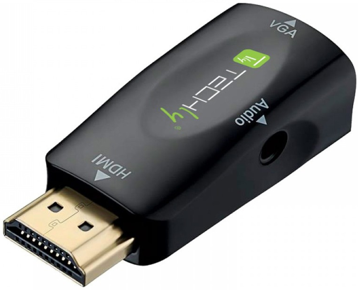 Мини адаптер HDMI към VGA с аудио жак, M-F, черенна ниска цена с бърза доставка - BestPC.BG