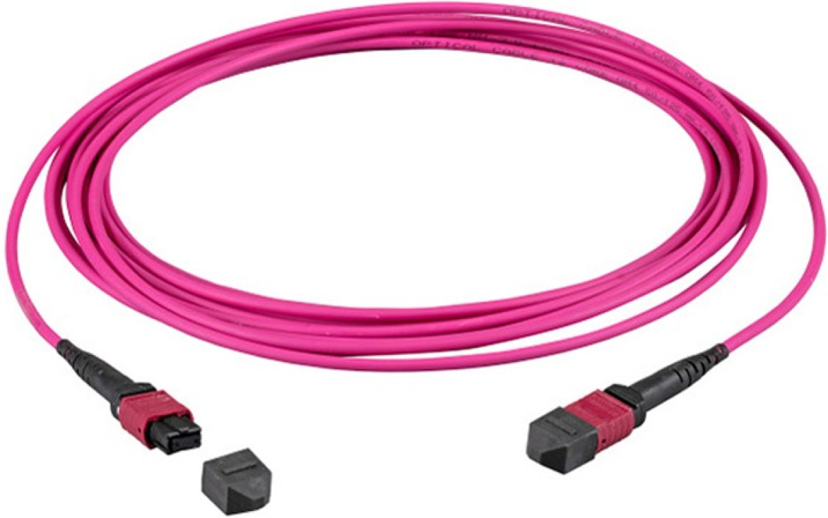 Оптична пач корда MPO-F към MPO-F кабел, 12 core, мултимод OM4 — 2 метрана ниска цена с бърза доставка - BestPC.BG