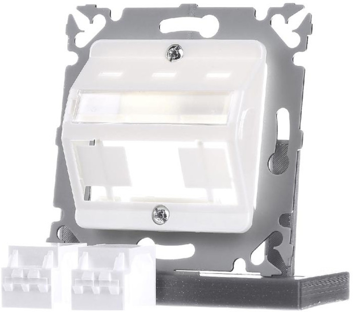 Розетка, трипортова, 50x50 мм DIN, вкопан монтаж, бялана ниска цена с бърза доставка - BestPC.BG