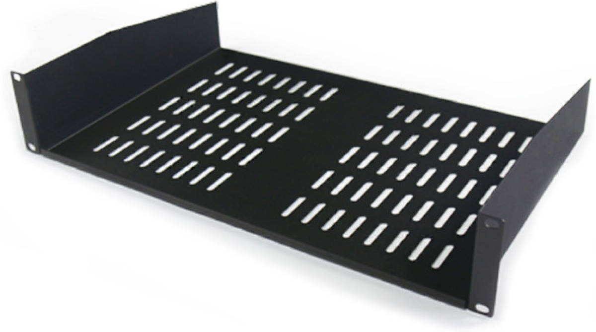 Тава за предно закачване на комуникационен шкаф, 1U, 300 мм, перфорирана, чернана ниска цена с бърза доставка - BestPC.BG